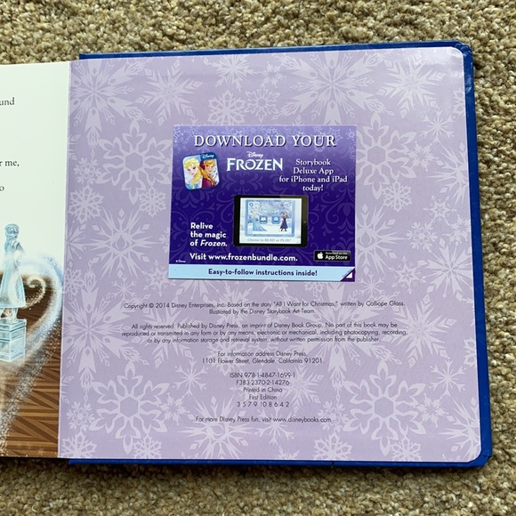 Disney Frozen Elsa’s Gift Hardcover Board book includes mobile app - Picture 5 of 8